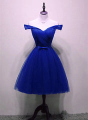Prom Dress Elegent, Cute Royal Blue Tulle Simple Party Dress , Lovely Formal Dress, Blue Homecoming Dresses