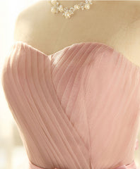 Evening Dress Green, Cute Sweetheart Neck Tulle Short Prom Dress, Pink Bridesmaid Dress