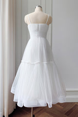 Evening Dresses For Sale, Cute Tulle Scoop Spaghetti Straps Homecoming Dress, Short Prom Dress