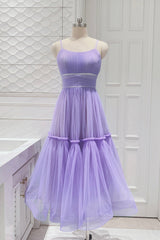 Evening Dresses Sale, Cute Tulle Scoop Spaghetti Straps Homecoming Dress, Short Prom Dress