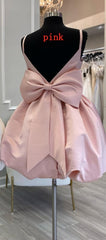 Bridesmaids Dresses Sale, Cute V-Neck Short Party Cocktail Dress with Bow