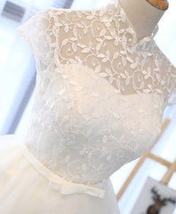 Evening Dresses, Cute White Lace Short Prom Dress, White Homecoming Dress