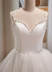 Bridesmaids Dresses Strapless, Cute White Short Tulle Beaded Graduation Dress, White Short Prom Dress Formal Dress