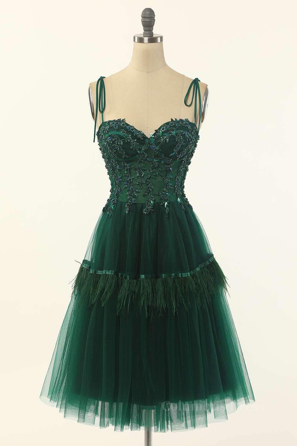 Bridesmaids Dresses Blush, Dark Green A-line Short Tulle Party Dress