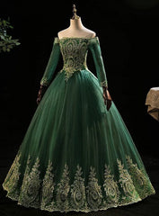 Bridesmaids Dresses Convertible, Dark Green Sleeves with Gold Lace Sweet 16 Dress, Dark Green Long Formal Dress