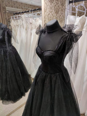 Wedding Dress Pricing, Black Tulle Dress, Sleeveless Evening Dress, Black Evening Gown Black Party Dress, Wedding Guest Dress, Corset Dress