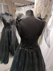 Wedding Dress Stores Near Me, Black Tulle Dress, Sleeveless Evening Dress, Black Evening Gown Black Party Dress, Wedding Guest Dress, Corset Dress