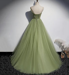 Gorgeou Dress, Green Tulle Long Sweet 16 Prom Dress Formal Dress, Evening Gown