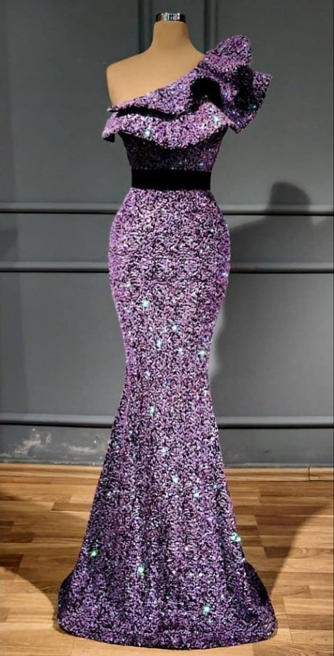 Evening Dresses Store, Purple Sequin Long Prom Dresses, Graduation School Party Dress