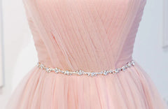 Party Dresses Glitter, Elegant Short Pink Tulle Prom Dresses, Short Pink Tulle Formal Homecoming Dresses