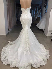 Weddings Dress Styles, Elegant Sweetheart Short Sleeves Lace Mermaid Wedding Dresses