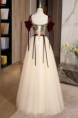 Homecomming Dress Black, Elegant Tulle Embroidery Long Evening Dress, Cute Off the Shoulder Party Dress