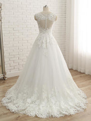Wedding Dress Colored, Elegant V-Neck Lace Ball Gown Wedding Dresses