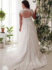 Wedding Dress For Bride, Empire Sweetheart Sweep Train Chiffon Wedding Dresses
