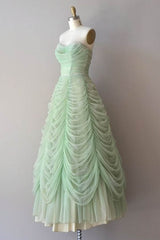 Party Dress Code Idea, Mint Green Sweetheart Floor Length Long Prom Dress, Ruched Chiffon Party Gown