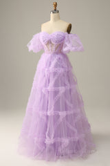 Party Dresses Size 22, Fairytale Lavendere Off the Shoulder Princess Gown