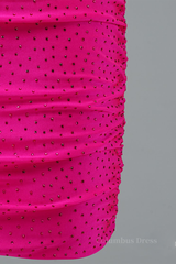 Party Dress Style Shop, Fuchsia Bodycon Double Spaghetti Straps Sparkly Mini Homecoming Dress