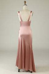 Prom Dresses Mermaide, Empire Rose Gold Floor Length Bridesmaid Dress