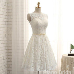 Bridesmaids Dresses Sale, A Line Lace Prom Homecoming Dresses, Short