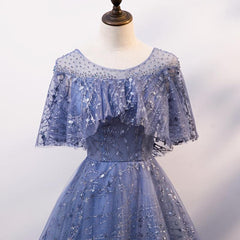 Wedding Dresses Cost, Glam Blue Off Shoulder Lace-up Long Evening Dresss Party Dress, Blue Wedding Party Dress Prom Dresses
