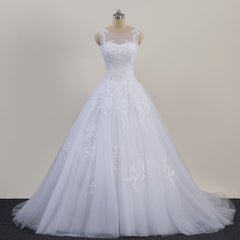 Formal Dress Outfit Ideas, Glam White Tulle Puffy Ball Gown Prom Dress, Sweetheart 16 Gown