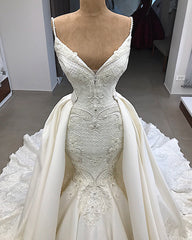 Wedding Dress Dress, Glamorous Mermaid Sleeveless Lace Wedding Dress Overskit