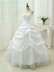 Wedding Dress And Shoe, Gorgeous Sweetheart Beaded Ball Gowns Lace-Up Wedding Dresses