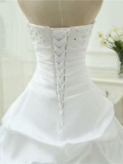 Wedding Dresses For Bridesmaid, Gorgeous Sweetheart Beaded Ball Gowns Lace-Up Wedding Dresses
