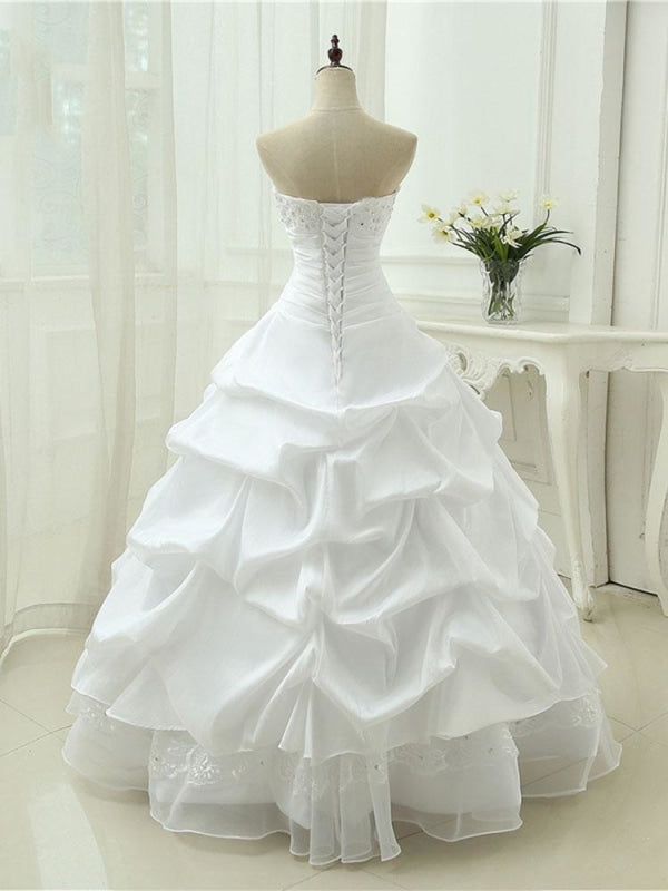 Wedding Dresses And Shoes, Gorgeous Sweetheart Beaded Ball Gowns Lace-Up Wedding Dresses