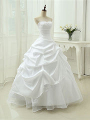 Wedding Dress And Shoes, Gorgeous Sweetheart Beaded Ball Gowns Lace-Up Wedding Dresses