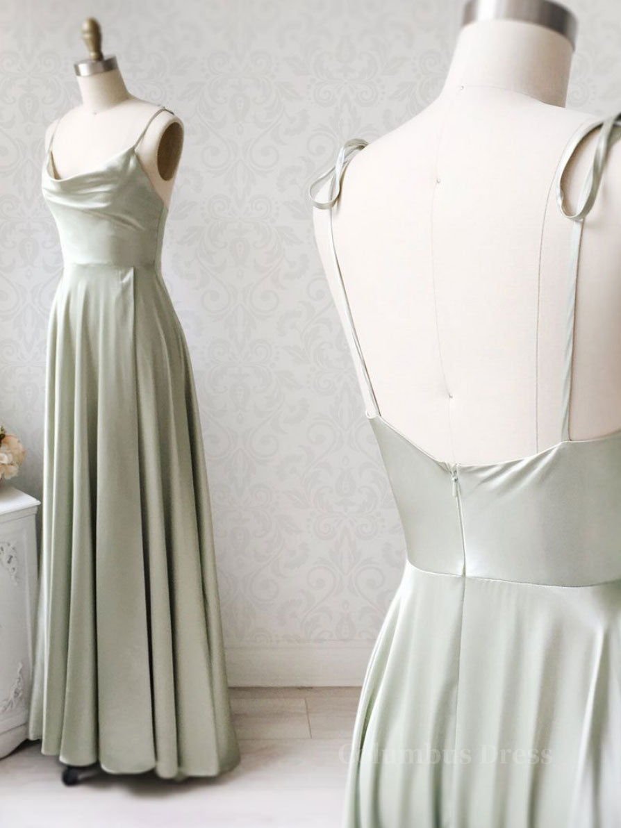 Homecomeing Dresses Red, Gray green long prom dress, Gray green bridesmaid dress
