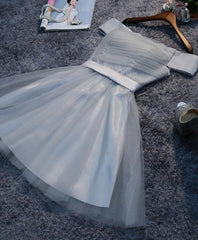 Homecoming Dress Short Tight, Simple Gray Tulle Mini Prom Dress, Homecoming Dress