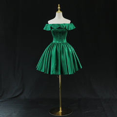 Prom Dress Beautiful, Green Satin Short Homecoming Dress Prom Dress, Green Party Dress Formal Dresses