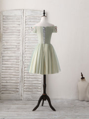 Dress Outfit, Green Tulle Lace Applique Short Prom Dress, Green Homecoming Dress