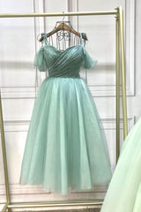 Prom Dresses Prom Dresses, Green Tulle Short A-Line Prom Dress, Cute A-Line Homecoming Party Dress