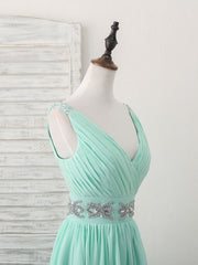 Prom Dress Fairy, Green V Neck Chiffon Short Prom Dress, Green Homecoming Dress