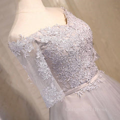 Party Dresses Long Dresses, Half Sleeves Short Lace Prom Dresses, Short Lace Homecoming Bridesmaid Dresses