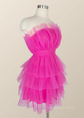 Formal Dress Boutiques Near Me, Hot Pink Flare Short Birthday Dress