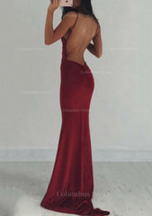 Party Dress Aesthetic, Jersey Prom Dress Sheath/Column V-Neck Sweep Train With Pleated