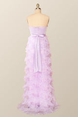 Prom Dress Long Quinceanera Dresses Tulle Formal Evening Gowns, Sweetheart Blush Pink Tiered Ruffles Long Formal Dress