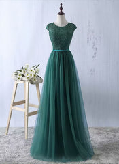 Prom Dresses Style, Lace and Tulle Bridesmaid Dress, Elegant Formal Dress
