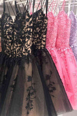 Prom Dresses Off The Shoulder, Lace Applique A-line Homecoming Dress Short Prom Dress,Semi Formal Dresses