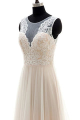 Wedding Dresses Price, Lace Tulle A-line Floor Length Wedding Dress
