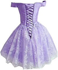 Party Dresses Classy Elegant, Lavender Lace and Satin Sweetheart Homecoming Dress, Lavender Short Prom Dress