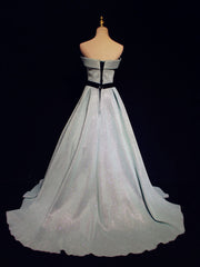 Pretty Prom Dress, Light Blue A line Long Prom  Dress, Blue  Formal Evening Dresses