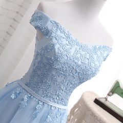 Prom Dresses Unique, Light Blue Party Dress, Charming Blue Bridesmaid Dress , Party Dress
