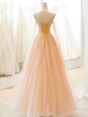 Party Dress For Ladies, Light Pink Tulle Sweetheart Long Prom Dress, Pink Tulle Formal Dress