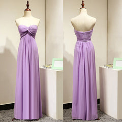 Party Dress Short, Light Purple Empire Sweetheart Bridesmaid Dresses with Ruching, Simple Chiffon Prom Dress
