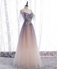 Homecomeing Dresses Short, Light Purple Tulle Sequin Long Prom Dress, Purple Formal Party Dress