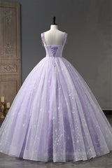 Prom Dresses 2027, Lilac Bow Tie Shoulder Prints Long Prom Dress